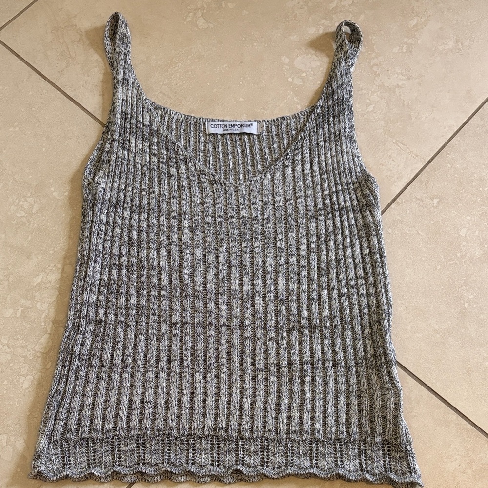 Cotton Emporium Charcoal Ribbed Camisole